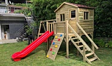 Tırmanma Rampalı Ahşap Çocuk Evi Miraya