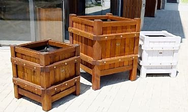 Doğal Ahşap Saksı