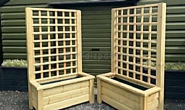 Separatörlü Ahşap Saksı Green